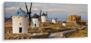 Tablou - Morile de vânt din Consuegra, Spania (120x50 cm)
