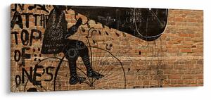 Tablou - Barbat cu biciclete stil Bansky (120x50 cm)
