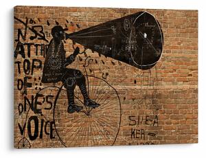Tablou - Barbat cu biciclete stil Bansky (70x50 cm)
