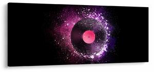 Tablou - Disc de vinil roz-violet (120x50 cm)