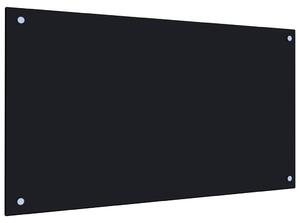 Panou antistropi de bucătărie, negru 90x50 cm sticlă securizată