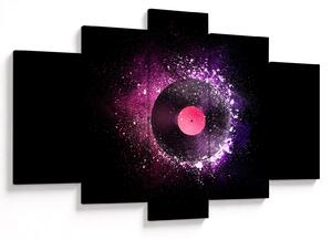 Tablou - Disc de vinil roz-violet (150x105 cm)