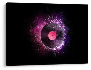 Tablou - Disc de vinil roz-violet (70x50 cm)