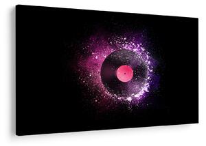 Tablou - Disc de vinil roz-violet (90x60 cm)