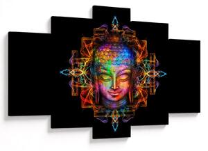 Tablou - Bustul lui Buddha în culori neon (150x105 cm)