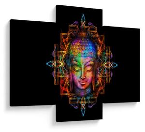 Tablou - Bustul lui Buddha în culori neon (90x60 cm)