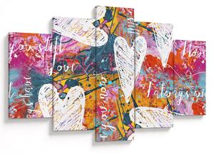 Tablou - Inima pe un fundal abstract (150x105 cm)