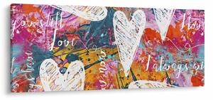 Tablou - Inima pe un fundal abstract (120x50 cm)
