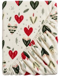 Cearsaf Cocolino microplus cu elastic WINTER HEARTS 90x200 cm colorat