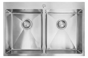 Chiuvetă Rea Joel, din oțel inoxidabil cu 1 compartiment, 830x550x225 mm, oțel periat, ZLE-06413