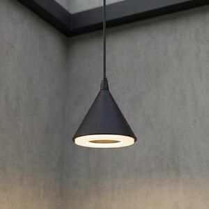 Lindby Lampa suspendată de exterior cu LED Soran, Ø 15 cm, negru, IP44, Negru, Metal, Modern