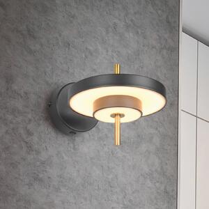Trio Lighting Aplică LED Keaton, negru/auriu Ø 20 cm Metal, CCT, reglabil, Negru, Camera de zi / sufragerie, Metal