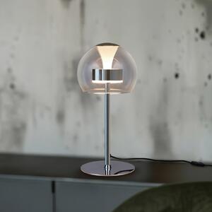 Trio Lighting Lampa de masă LED Flynt, înălțime 35 cm, culoare crom, metal, CCT, reglabil, Metalic, Camera de zi / sufragerie, Metal, Modern