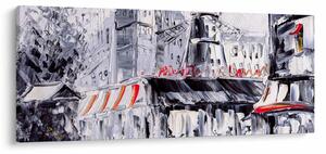 Tablou - Strada din Paris, pictură în ulei (120x50 cm)