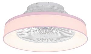 Plafondventilator roze incl. LED met afstandsbediening - Emily