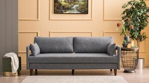 Canapea Fixa cu 3 Locuri Bailey, Gri, 206 x 80 x 80 cm