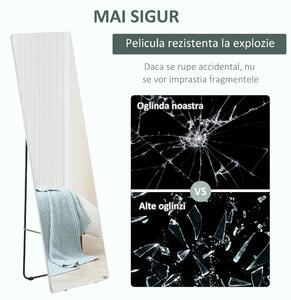 HOMCOM Oglindă de Toaletă Suspendată sau Inclinabilă, din Aliaj de Aluminiu, Design Modern, Argintiu | Aosom Romania