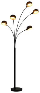 Lampă de podea, negru și auriu, 200 cm, 5 x E14