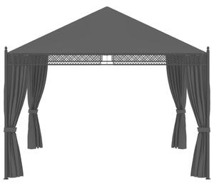 Pavilion cu perdele, antracit, 3,5 x 3,5 x 3,1 m