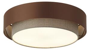 Plafonieră modernă bronz închis cu taupe 50cm 3 lumini - Drum Duo