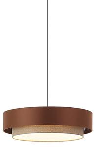 Lampă suspendată modernă bronz închis cu taupe 50cm 3 lumini - Drum Duo