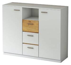 Comoda EFFECT, alb andersen/stejar lancelot, PAL, 130x42x105 cm