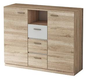 Comoda EFFECT, stejar sonoma/alb andersen, PAL, 130x42x105 cm