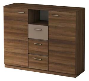 Comoda EFFECT, stejar columbia/gri, PAL, 130x42x105 cm