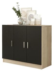 Comoda 956LCS1502, stejar/negru, PAL melaminat, 89x38x74 cm