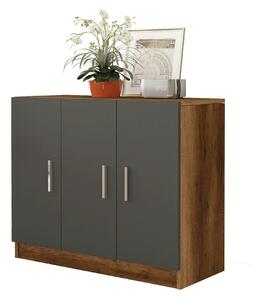 Comoda 956LCS1501, nuc/gri, PAL melaminat, 89x38x74 cm