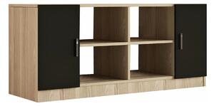 Comoda 956LCS1505, stejar/negru, PAL melaminat, 140x46x62 cm