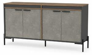 Comoda VS5 - CGA, gri/nuc, PAL melaminat/metal, 184x45x92 cm