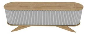 Comoda TV STOR, stejar/alb, PAL melaminat, 180x43x60 cm