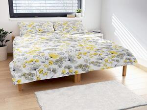 Lenjerie de pat crep cu frunze - 140 x 220 cm / 70 x 90 cm