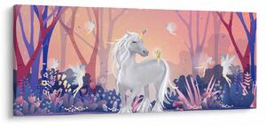 Tablou - Unicorn în pădurea fermecată (120x50 cm)