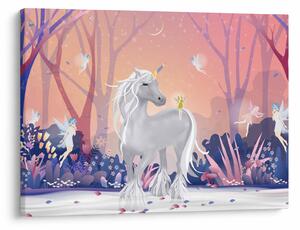 Tablou - Unicorn în pădurea fermecată (70x50 cm)