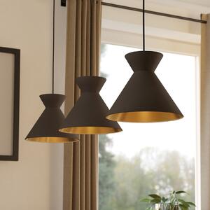EGLO Lampă suspendată Nastasia cappuccino/alamă cu 3 lumini 3-light, reglabil, Maro / Rugină, Camera de zi / sufragerie, Metal, Modern
