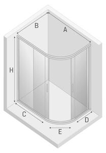 New Trendy New Varia cabină de duș 120x85 cm semicircular crom luciu/sticlă transparentă K-0509
