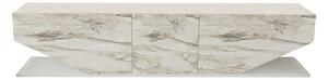 Comoda TV INCI, alb cu efect de marmura, PAL melaminat, 180x30x45 cm