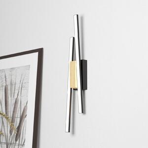 EGLO Panagria LED de perete, negru cu detaliu din lemn, Negru, Camera de zi / sufragerie, Metal, Modern