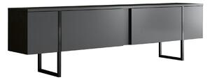 Comoda TV cu usi LUXE, gri antracit/negru, PAL, 180x30x50 cm