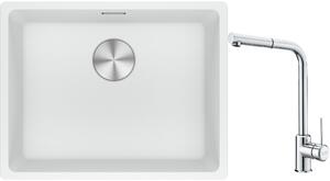 Set chiuvetă din granit Franke Maris 125.0687.255, baterie bucătărie Franke Sirius Side 115.0668.280