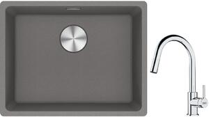 Set chiuvetă din granit Franke Maris 125.0687.254, baterie bucătărie Franke Lina 115.0693.229