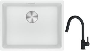 Set chiuvetă din granit Franke Maris 125.0687.255, baterie bucătărie Franke Lina 115.0626.053