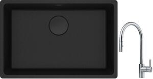 Set chiuvetă din granit Franke Maris 125.0697.758, baterie bucătărie Franke Eos 115.0590.045