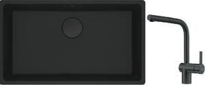 Set chiuvetă din granit Franke Maris 125.0697.757, baterie bucătărie Franke Atlas 115.0550.427