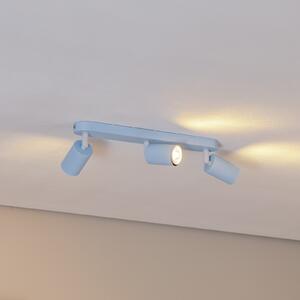 TK Lighting Spot de tavan Livia, albastru deschis, 52 cm, 3 becuri, metal, GU10, reglabil, Albastru, Camera copiilor, Metal