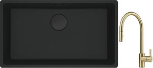 Set chiuvetă din granit Franke Maris 125.0697.757, baterie bucătărie Franke Eos 115.0681.244