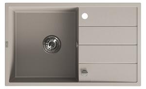 Laveo Wolin, chiuvetă din granit cu 1 compartiment 780x480x185 mm, bej, LAV-SPW_411T