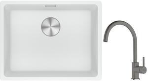 Set chiuvetă din granit Franke Maris 125.0687.255, baterie bucătărie Franke Lina 115.0626.022